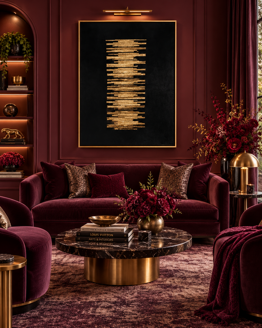 Black and Gold wood on canvas