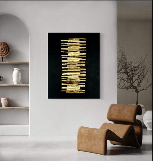 Black and Gold wood on canvas